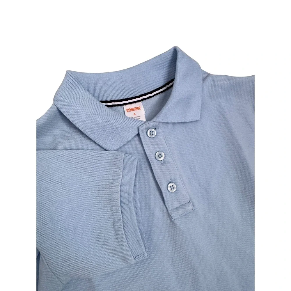 Gymboree Boys Light Blue Short Sleeve Polo Shirt Uniform Size‎ 8 Twin Pack NEW